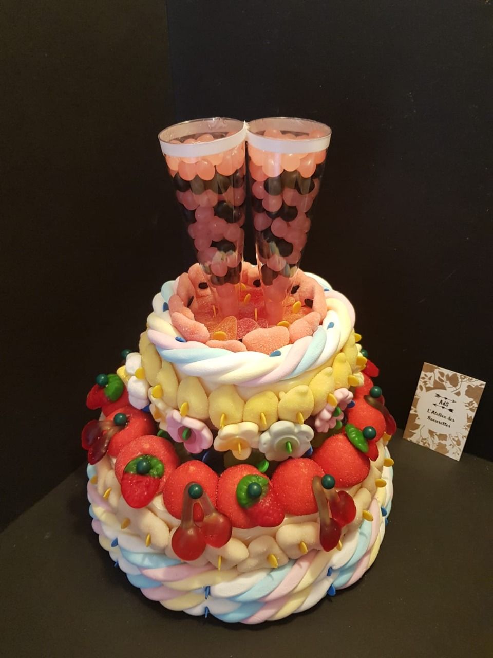 Gâteau de bonbons Bouquet mixte - Latelierdessoeurettes